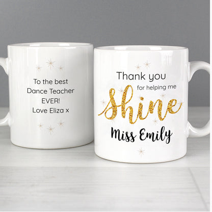 Personalised Shine Teacher Mug