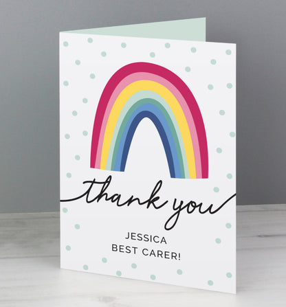 Personalised Rainbow Thank You Card