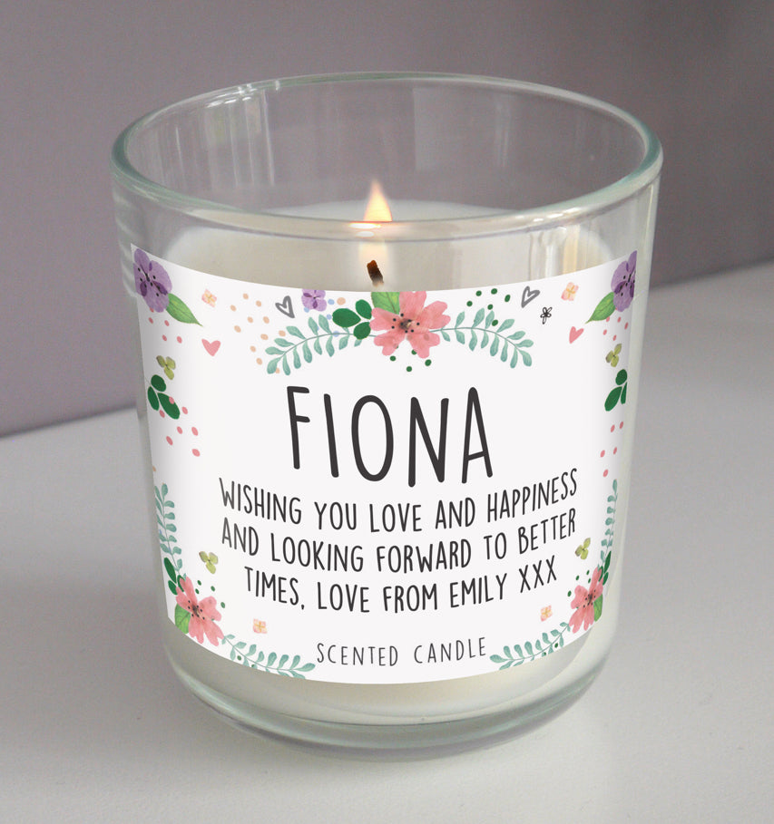 Personalised Floral Scented Jar Candle