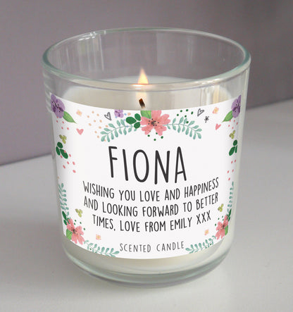 Personalised Floral Scented Jar Candle