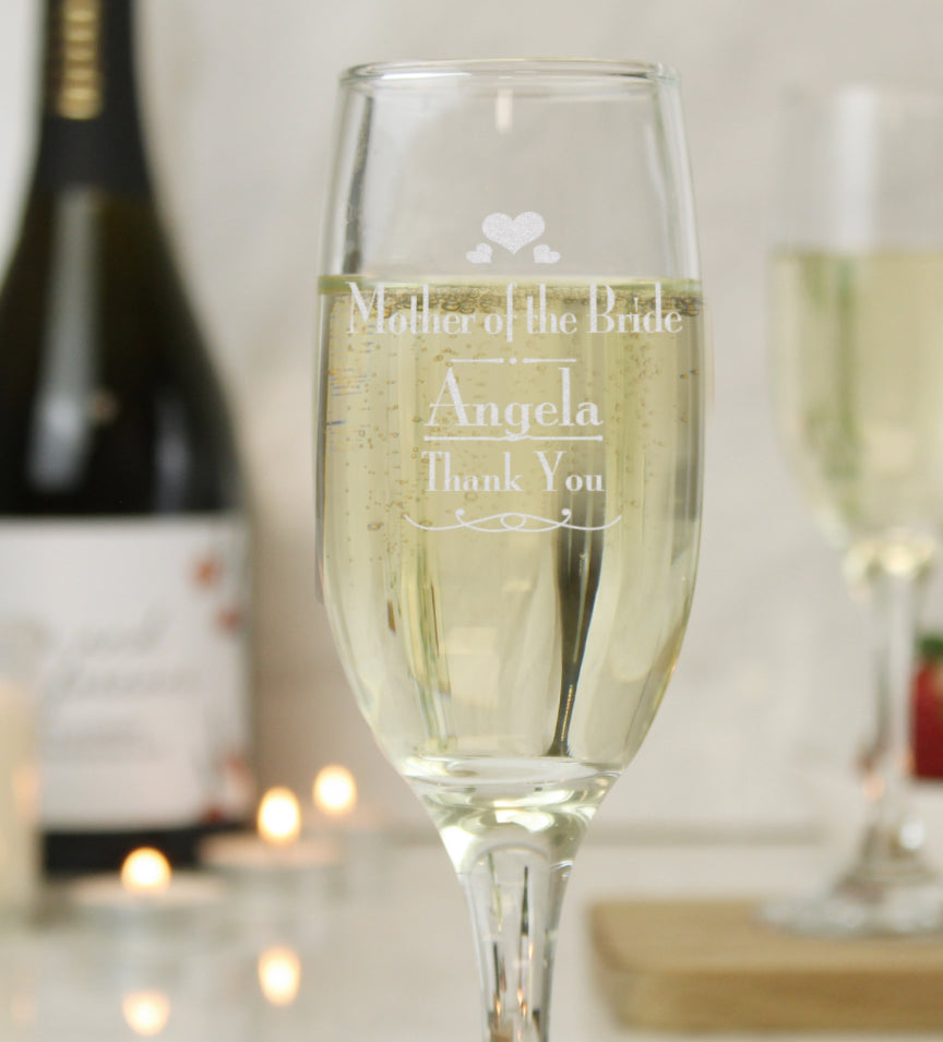 Personalised Decorative Wedding Mother of the Bride Glass Flute