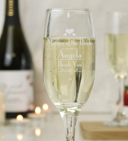 Personalised Decorative Wedding Mother of the Bride Glass Flute