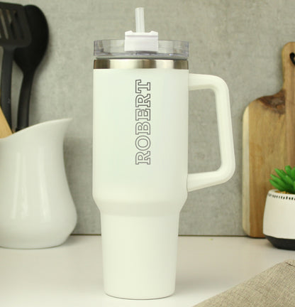 Personalised 40oz White Travel Cup