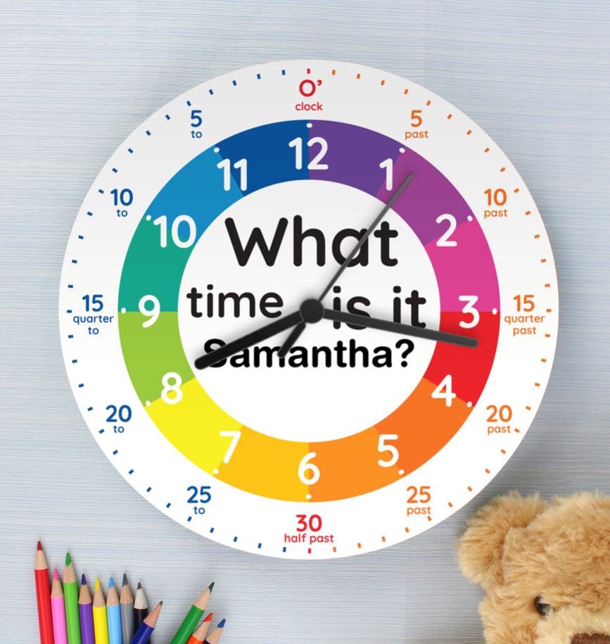 Personalised What Time Is It? Wooden Clock