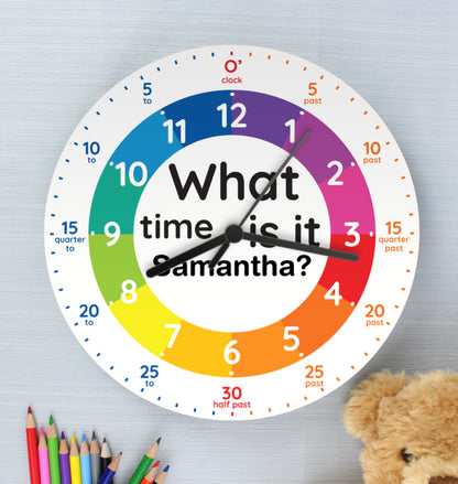 Personalised What Time Is It? Wooden Clock
