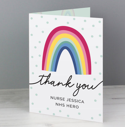 Personalised Rainbow Thank You Card