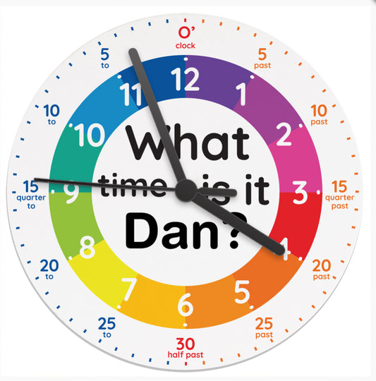 Personalised What Time Is It? Wooden Clock