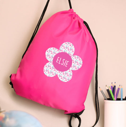 Personalised Flower Pink Kit Bag