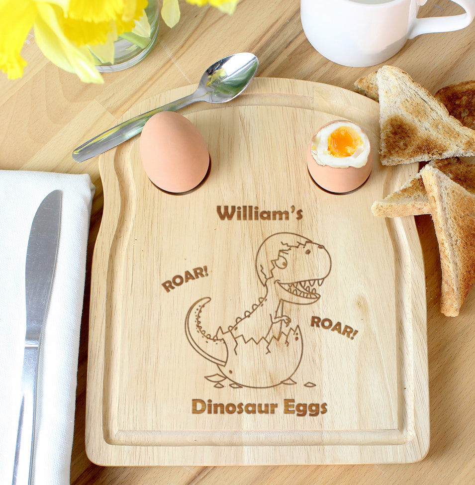 Personalised Dinosaur Egg & Toast Board