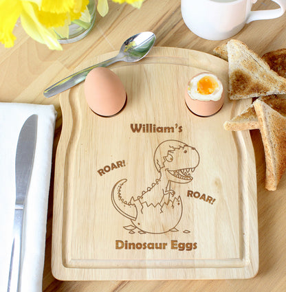 Personalised Dinosaur Egg & Toast Board
