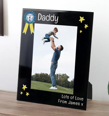 Personalised No.1 Black Glass 5x7 Frame