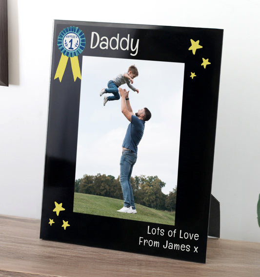 Personalised No.1 Black Glass 5x7 Frame