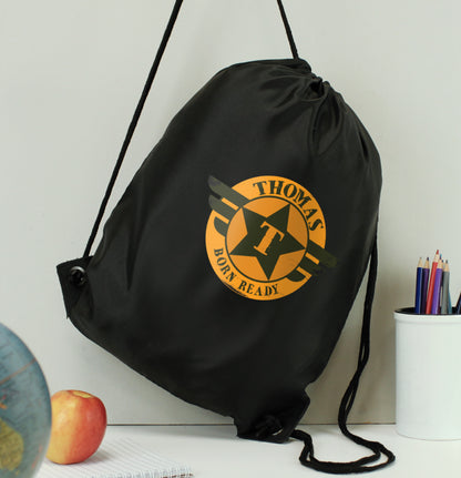 Personalised Badge Black Kit Bag