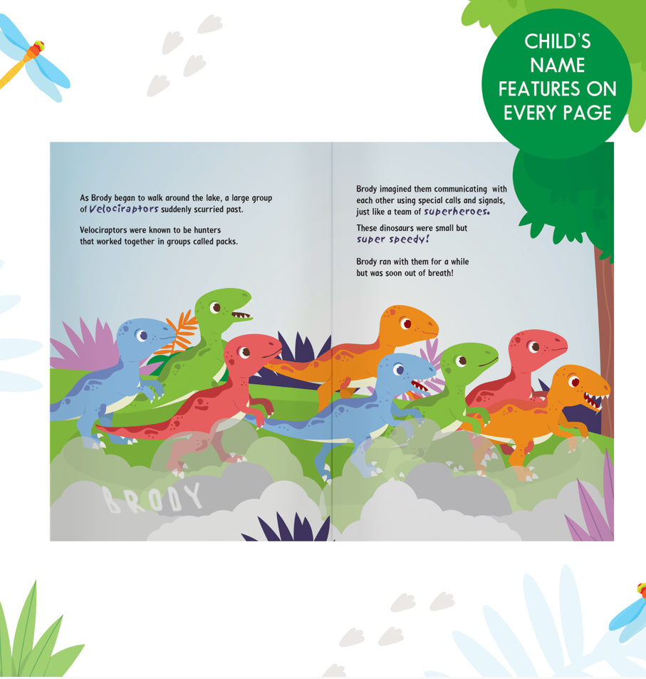 Personalised Dinosaur Adventure Story Book