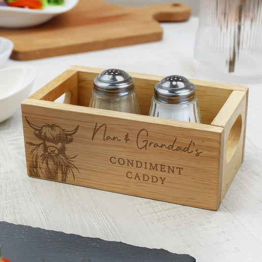 Personalised Highland Cow Mini Wooden Storage Crate