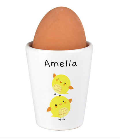 Personalised Easter Chicks Egg Cup