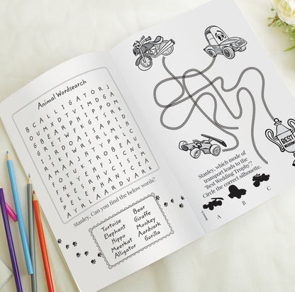 Personalised Blue A4 Wedding Activity & Colouring Book