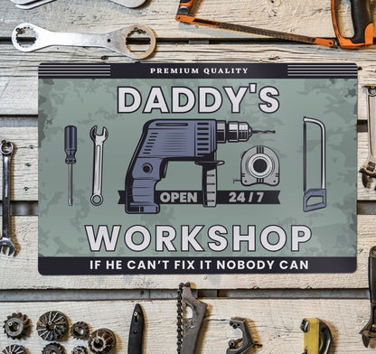 Personalised Workshop Metal Sign