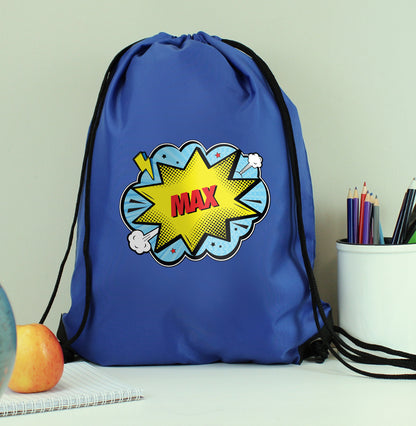 Personalised Superhero Blue Kit Bag