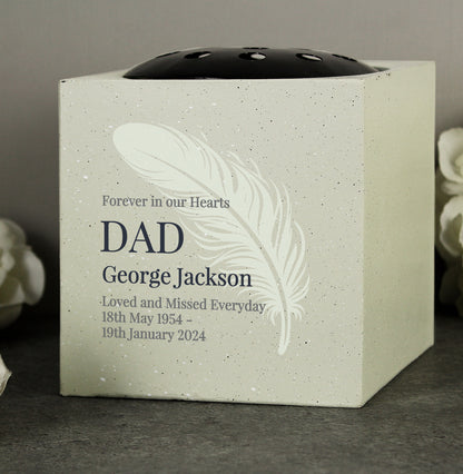 Personalised Feather Memorial Vase
