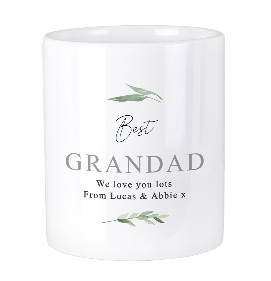 Personalised Free Text Botanical Ceramic Storage Pot