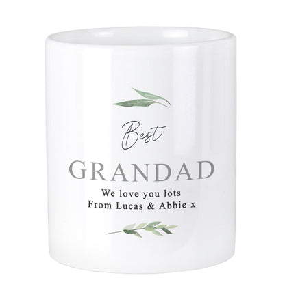 Personalised Free Text Botanical Ceramic Storage Pot