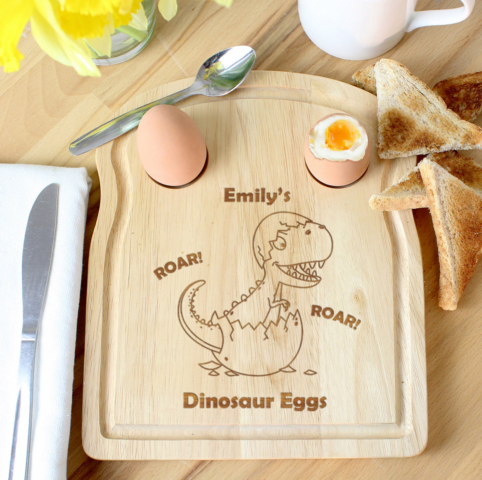 Personalised Dinosaur Egg & Toast Board