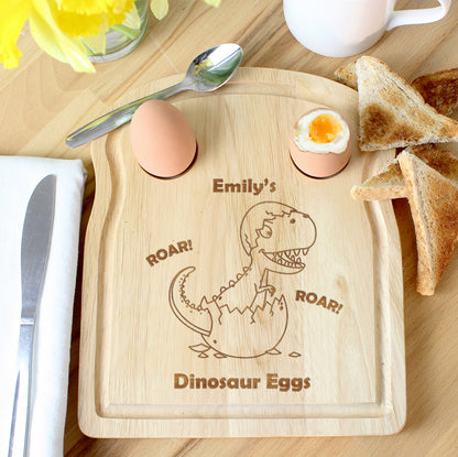 Personalised Dinosaur Egg & Toast Board