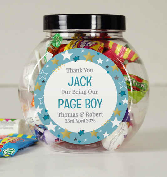 Personalised Page Boy Sweet Jar