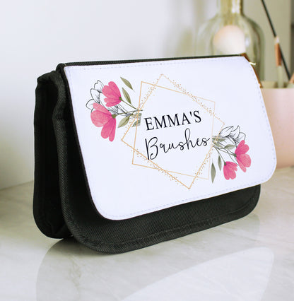 Personalised Pink Floral Make Up Bag