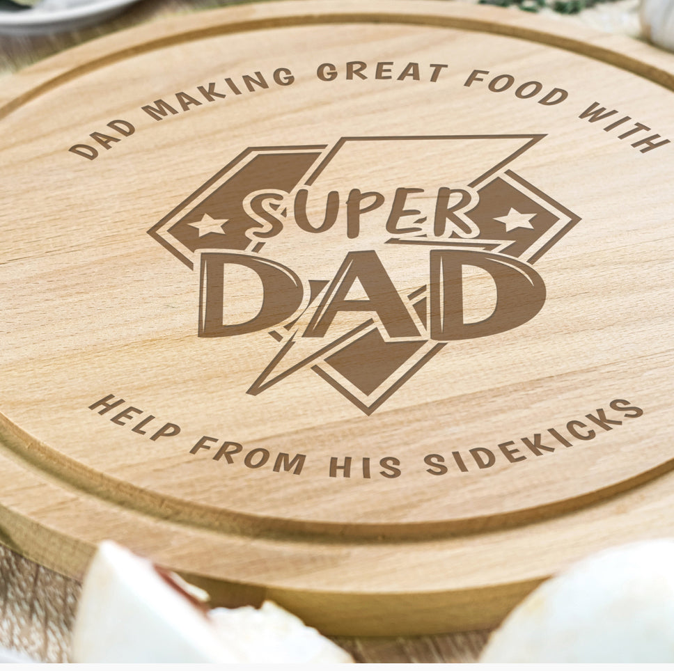 Personalised Super Dad Chopping Board