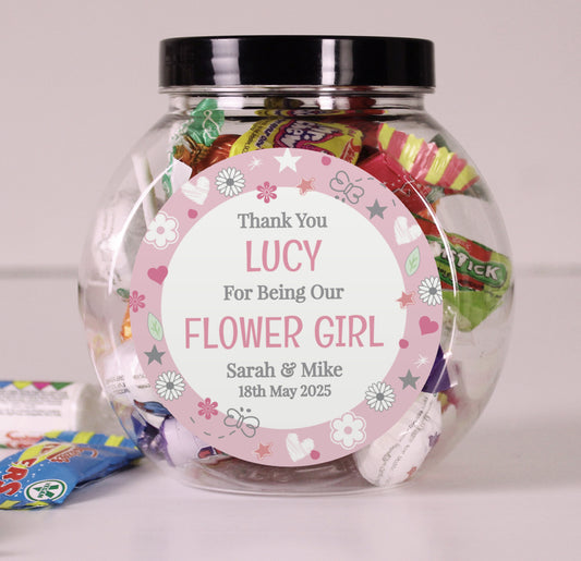 Personalised Flower Girl Sweet Jar