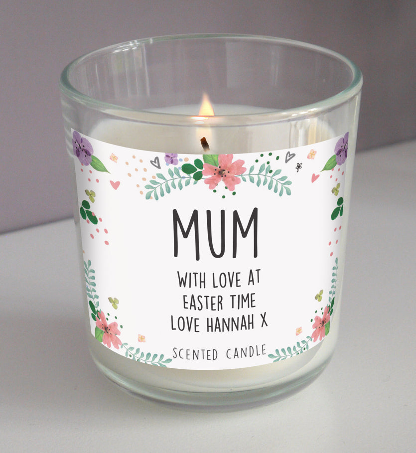 Personalised Floral Scented Jar Candle