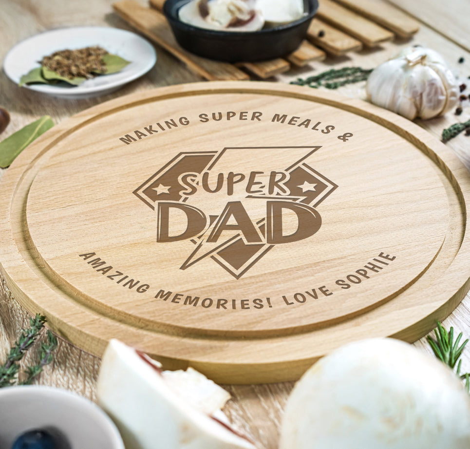 Personalised Super Dad Chopping Board