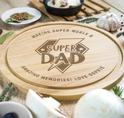 Personalised Super Dad Chopping Board