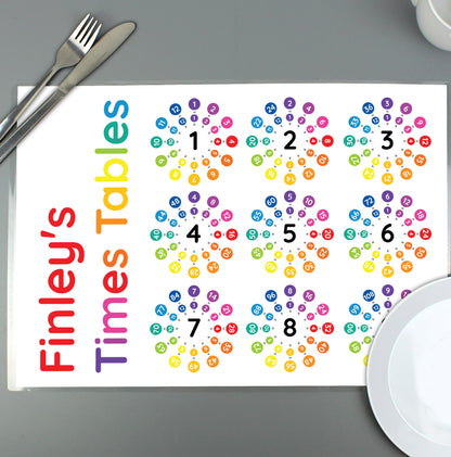 Personalised Times Tables Placemat