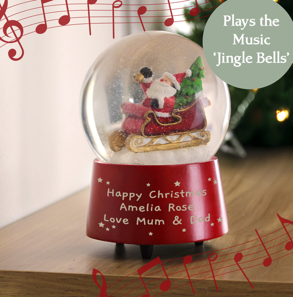 Personalised Message Musical Santa Globe