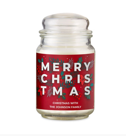 Personalised Christmas Large Scented Jar Candle