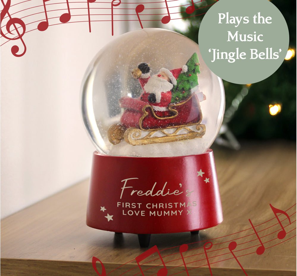Personalised Musical Santa Globe
