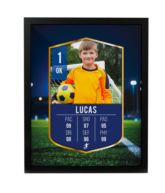 Personalised Photo Upload Football Card Black Poster Frame
