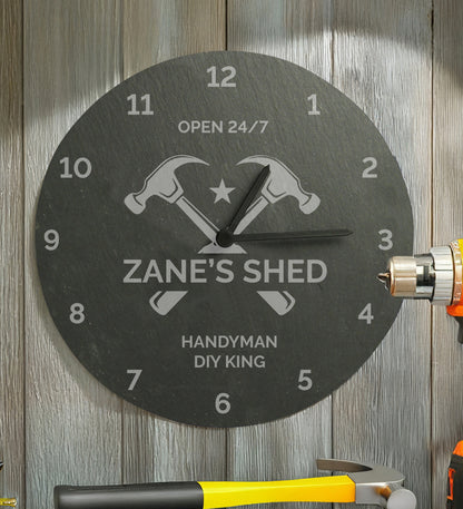 Personalised Tools Slate Clock