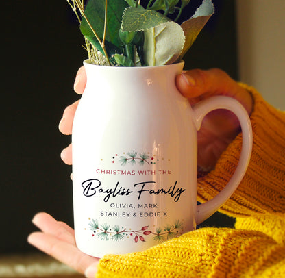 Personalised Christmas Flower Jug