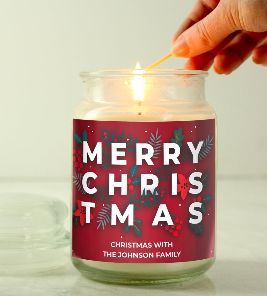Personalised Christmas Large Scented Jar Candle