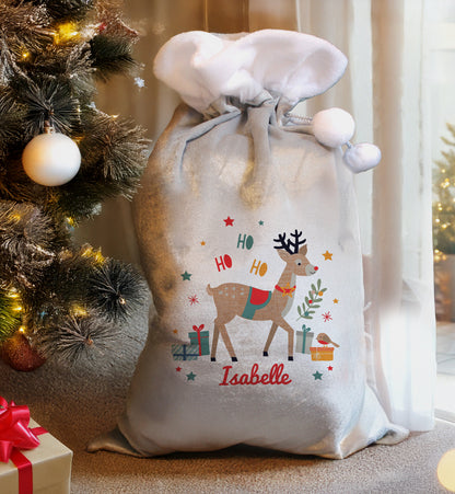 Personalised Reindeer Christmas Sack