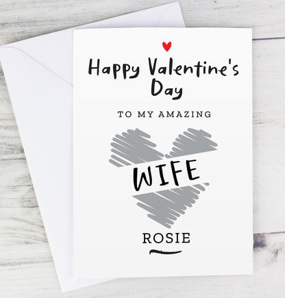 Personalised Happy Valentine's Day Card