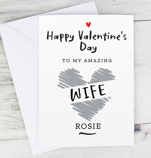 Personalised Happy Valentine's Day Card
