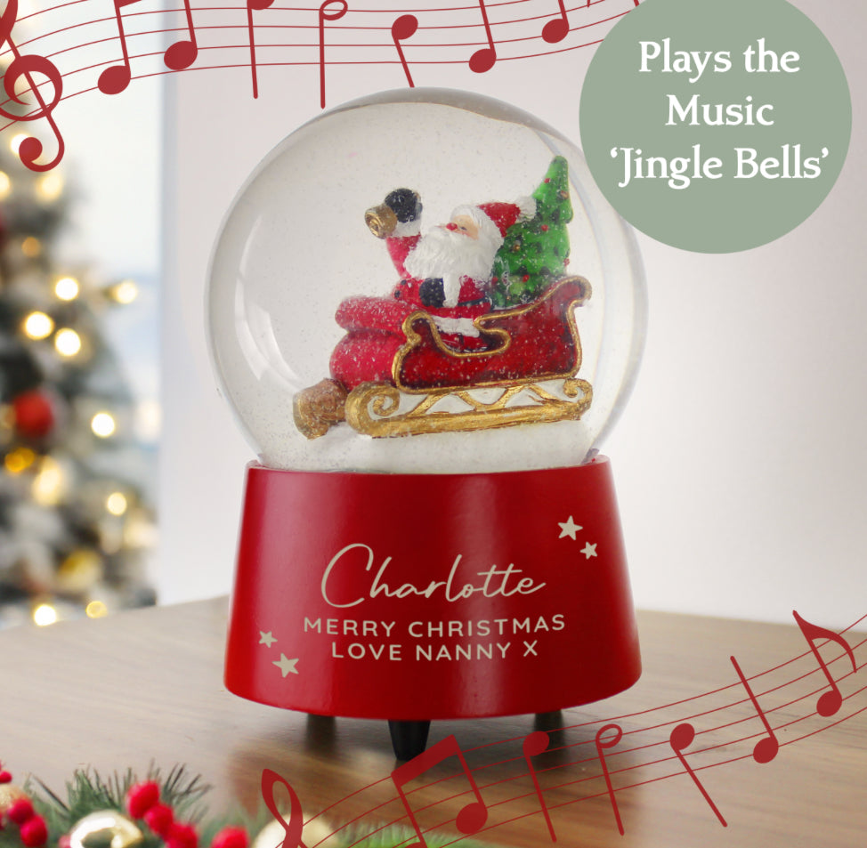 Personalised Musical Santa Globe