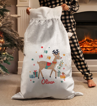Personalised Reindeer Christmas Sack