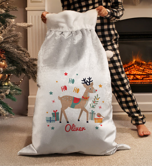 Personalised Reindeer Christmas Sack