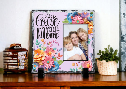 Love You Mom 20x20cm Slate